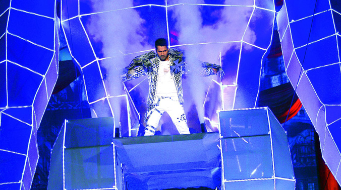 Varun Dhawan during his performance at an awards show. Varun Dhawan during his performance at an awards show.